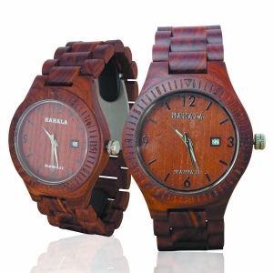 Handmade Wooden Watch Made with Red Sandalwood - Kahala Brand # 36