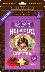 Hula Girl 100% Very Vanilla Flavored Instant Freeze Dried Coffee 50g Hula Girl 100% Very Vanilla Flavored Instant Freeze Dried Coffee 50g