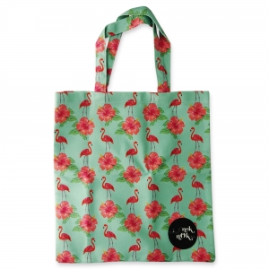 Eco Tote Bag Hibiscus and Flamingo Eco Tote Bag Hibiscus and Flamingo
