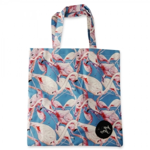 Eco Tote Bag Flamingo Pattern (Blue) Eco Tote Bag Flamingo Pattern (Blue)