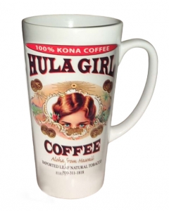 Hula Girl Coffee Latte Mug White 17oz Hula Girl Coffee Latte Mug White 17oz
