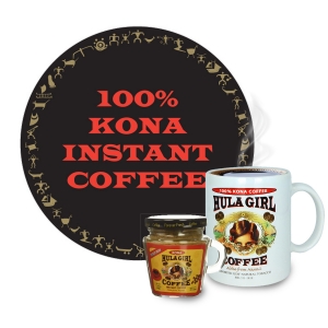 Hula Girl 100% Kona Freeze Dried Instant Coffee Jar with handle (40g)