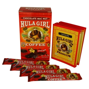 Hula Girl 10% Kona Chocolate MacNut Freeze Dried Instant Coffee (Box of 12 Sachets) Hula Girl 10% Kona Chocolate MacNut Freeze Dried Instant Coffee (Box of 12 Sachets)