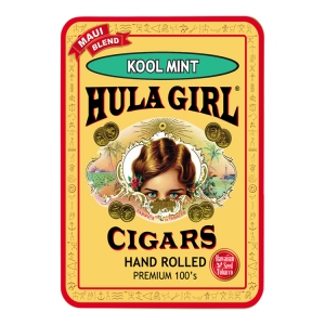 Hula Girl Kool Mint Small Cigar Tin With 8 Mini Cigars