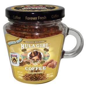 Hula Girl Morning Malasada Hawaiian Freeze Dried Instant Coffee 40g Jar