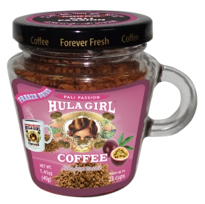 Hula Girl Pali Passion Hawaiian Freeze Dried Instant Coffee 40g Jar