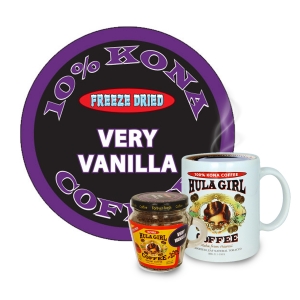 Hula Girl 10% Kona Blend Freeze Dried Instant Coffee Hula Girl 10% Kona Blend Freeze Dried Instant Coffee