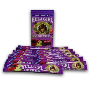 Hula Girl 10% Kona Vanilla MacNut Freeze Dried Instant Coffee (Box of 12 Sachets) Hula Girl 10% Kona Vanilla MacNut Freeze Dried Instant Coffee (Box of 12 Sachets)