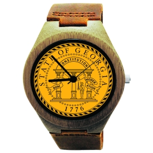 Kahala Wooden Watch Made with Natural Bamboo Wood with State of Georgia Seal Kahala Wooden Watch Made with Natural Bamboo Wood with State of Georgia Seal