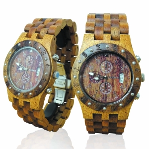 Handmade Wooden Watch Made with Mango and Acacia Koa Wood - Kahala Brand # 11-B