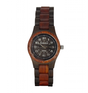 Kahala Wooden Watch made with Red and Black Sandalwood with Black Face Kahala Wooden Watch made with Red and Black Sandalwood with Black Face