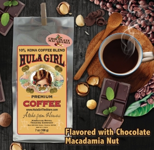 Hula Girl 10% Kona Coffee Blend Chocolate Macadamia Nut 7oz