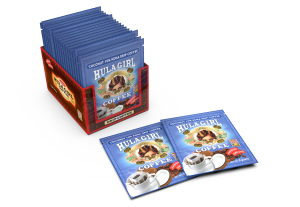 Hula Girl Coconut 10% Kona Drip Coffee Pack of 25 Sachets Hula Girl Coconut 10% Kona Drip Coffee Pack of 25 Sachets