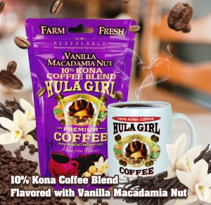 Hula Girl 10% Kona Coffee Blend Vanilla Macadamia Nut