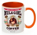 Hula Girl Coffee 11oz Mug Two Tone Orange Inner and Handle