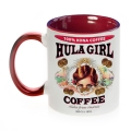 Hula Girl Coffee 11oz Mug Two Tone Maroon Inner and Handle