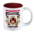 Hula Girl Mug with Coffee Logo Maroon 11oz with box